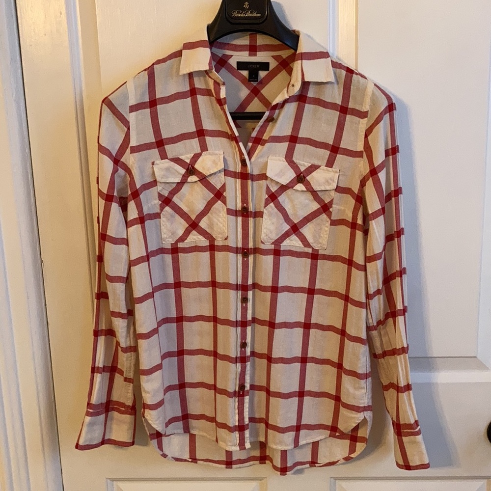 Vintage Boyfriend Plaid Shirt - Size 0 - Picture 4 of 5